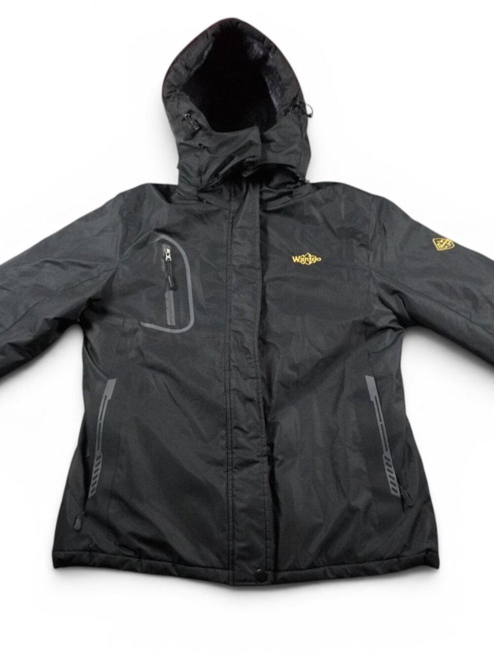 Wantdo Men's Mountain Waterproof Ski Jacket Windproof Rain Jacket Medium Black